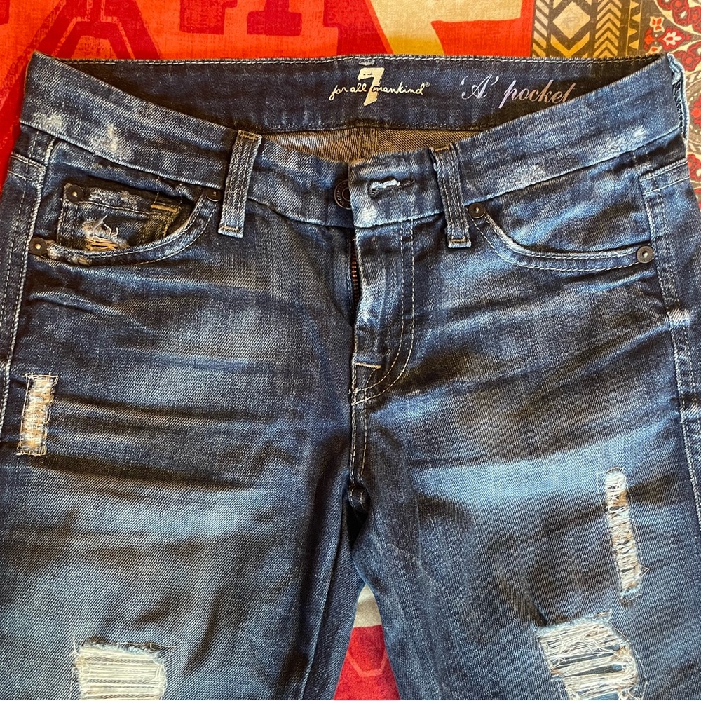 7 for all mankind A pocket jeans distressed size 25